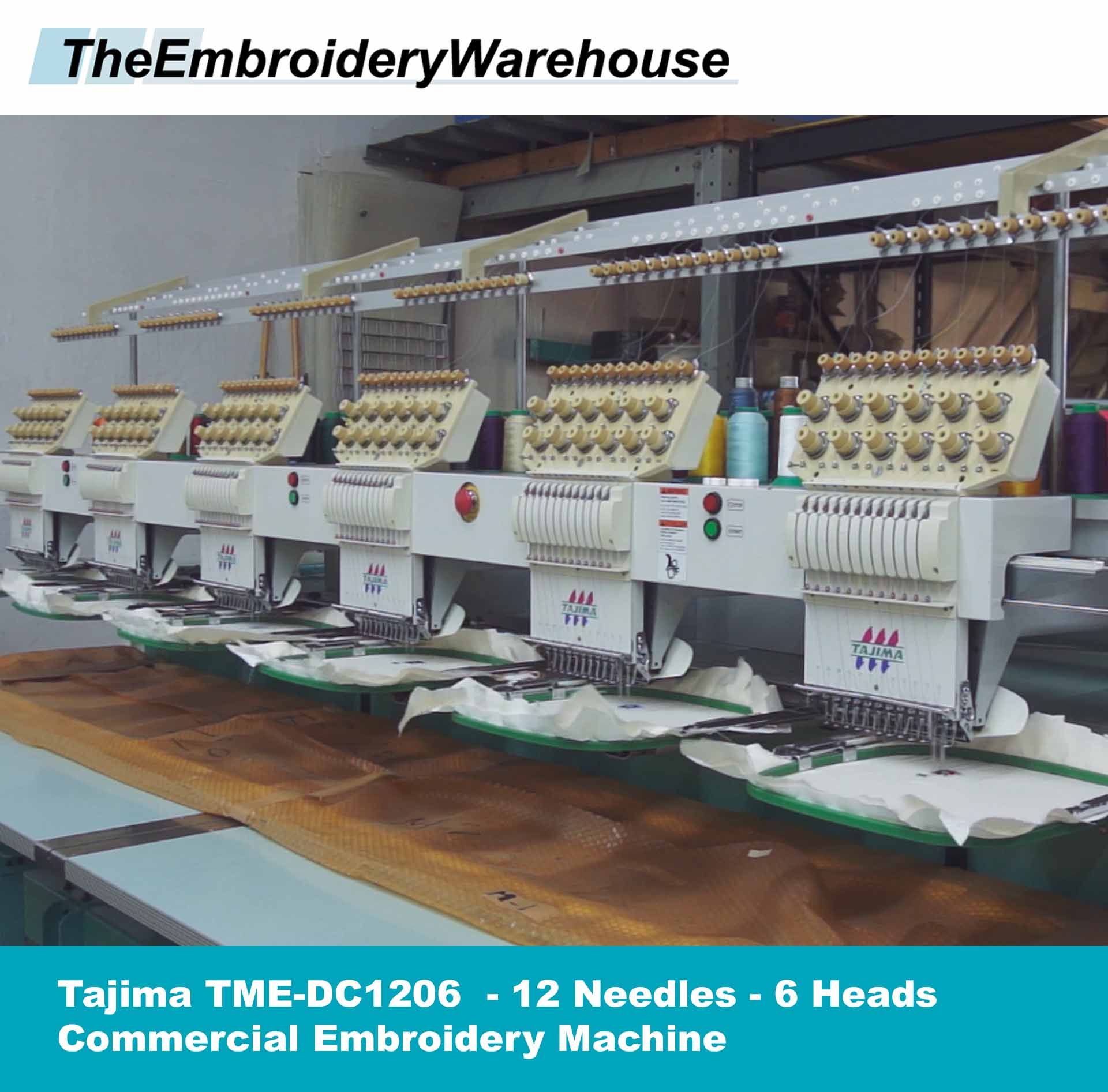 Tajima TMEDC1206 6 Head 12 Needles Commercial Embroidery Machine